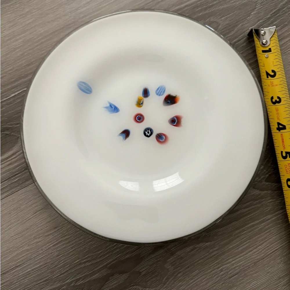 Crate & barrel carnivalle blown art glass made in Italy plate